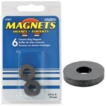 MAGNET SOURCE 7005... .75" OD X .3" ID X .118" THICK CERAMIC RING MAGNETS (6)