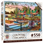 MASTER PIECE PUZZLE ... AWAY FROM IT ALL COTTAGE RETREAT BY LAKE PUZZLE (550PC)