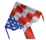 PREMIER KITES & DESIGNS ... PATRIOTIC NO HANDLE EASY FLYER TAFFETA NYLON KITE 33"X21"