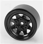 RC 4WD ... STAMPED STEEL 1.0 STOCK BEADLOCK WHEEL, BLACK (4)