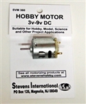 STEVEN'S INTERNATIONAL ... 3 to 9v DC Small Electric Motor (Round Can) for higher RPM