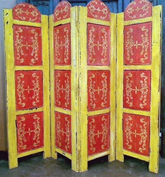 Screen - 4 panels, hand painted