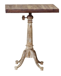 Square Cast Iron and Wood Bistro Table
