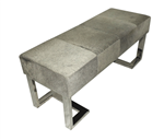 Grey Cowhide Bench