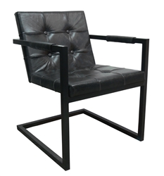 Bronx Charcoal Leather Club Chair