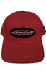 Red snapback<br>trucker hat