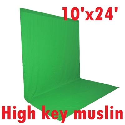Heavy duty 10ft x 24ft chromakey green muslin backdrop