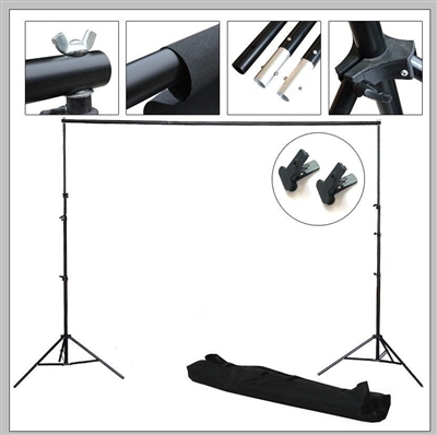 NEW Photo Studio 9'x10' Backdrop Support Stand Kit with 2 x FREE clamps