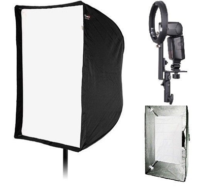 Pro 20"x20" Softbox for Nikon Canon Speedlite flash L bracket hot shoe Bowens