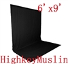 NEW HIGH KEY Black Muslin Background 6ft x 9ft photo studio Backdrop