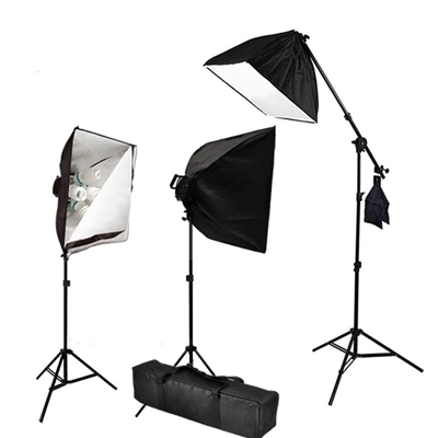 Pro 3-Head Continuous Lighting Photo Studio Softbox Fluorecent Video Kit