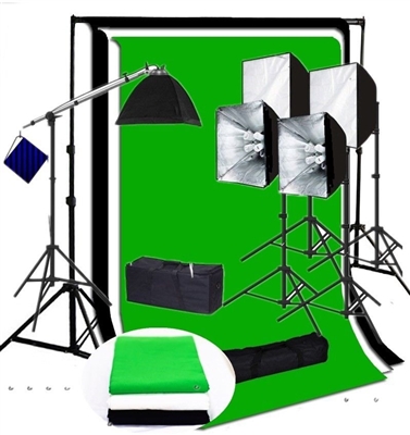 Photo Softbox 4000 W Video Continuous Lighting Kit  muslin backdrops kit