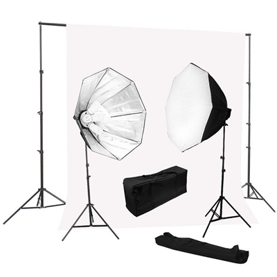 Photo Octagon Softbox 2000 watt Video Continuous Lighting Kit backdrop support