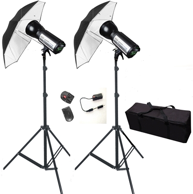 PRO 1200W/S STROBE STUDIO FLASH MONOLIGHT BOWENS COMPATIBLE UMBRELLA SET