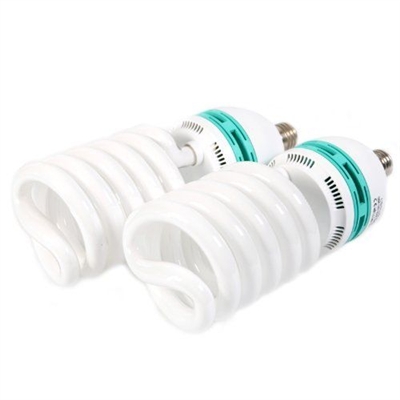 NEW 2x 150 W CFL 5500K Fluorescent Continuous Pure White Light Bulbs 8200 LM