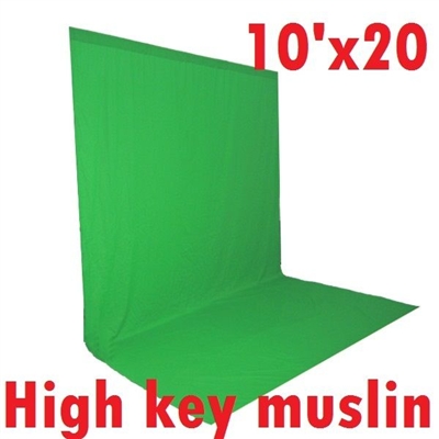 Pro Photo Studio CHROMA KEY HIGH KEY MUSLIN GREEN 10'x20' Backdrop Backkground