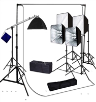Photo Softbox 4000 W Video Continuous Lighting Kit  10'x12' white backdrop set