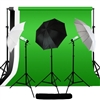 Photo Umbrella Continuous Lighting Black White Green Muslin Backdrop Stand Kit