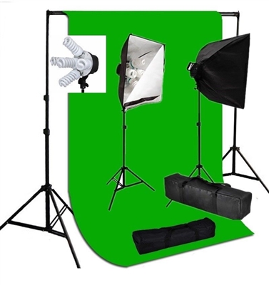 Photo Softbox 2000 W Video Continuous softbox lighting kit chroma key green set