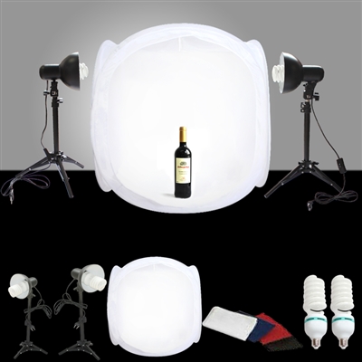 Pro Studio Light Photo Kit Combo Studio in a box 24" Tent Set