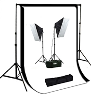 Pro 1600W Continuous Light Photo Softbox Fluorecent Video 10'x12' Backdrops Kit