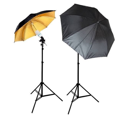 NEW Studio Gold/silver Umbrella Light Continuous Video Portrait Lighting Kit