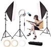 Softbox LED lighting kit with 10 inch LED Ring Light kit - CanadianStudio LED Camera Selfie Softbox Light Ring with iPhone Tripod and Phone Holder for Video Photography Makeup Live Streaming, Compatible with iPhone and Android Phone