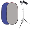 Pro 5' x 7' Collapsible Flex-out Chroma Key Grey/Blue Twist Backdrop with stand