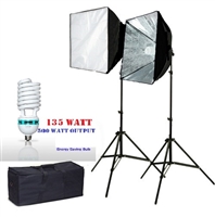 Pro Quick Setup Continuous Lighting Studio Softbox Fluorecent 2 x 135 watt Kit