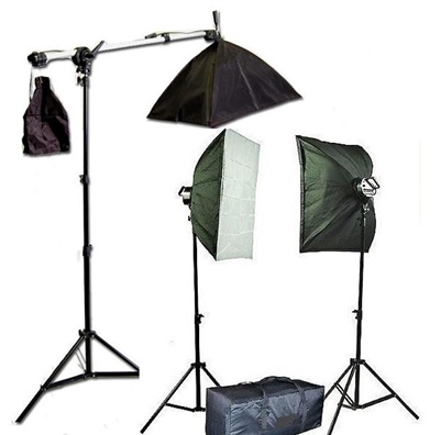 4 socket softbox lighting boom stand kit ( NO BULBS)