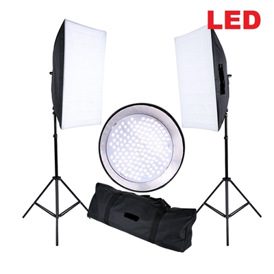 CanadianStudio Pro Continuous LED Lighting Kit 2 x 144PCS 5500K LED beads Softbox Studio Light Stand Kit