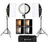 Photography Bi-color Dimmable LED Softbox Lighting Kit:20x27 inches Studio Softbox, 45W Dimmable LED Light Head with 2 Color Temperature and Light Stand for Photo Studio Portrait,Video Shooting