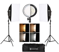 Photography Bi-color Dimmable LED Softbox Lighting Kit:20x27 inches Studio Softbox, 45W Dimmable LED Light Head with 2 Color Temperature and Light Stand for Photo Studio Portrait,Video Shooting