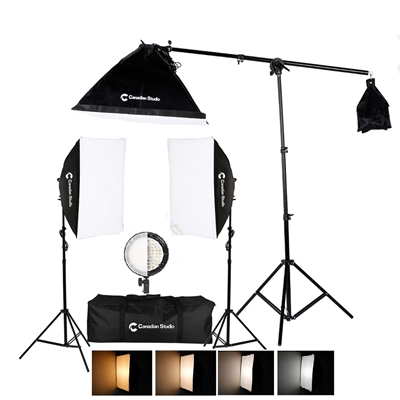 Photography Bi-color Dimmable LED Softbox Lighting Kit:20x27 inches Studio Softbox, 45W Dimmable LED Light Head with 2 Color Temperature and Light Stand for Photo Studio Portrait,Video Shooting