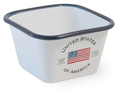 Sq Bowl USA Enamelware