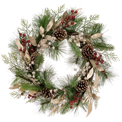 Pinecones & Berries Laurel Wreath