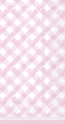 Gingham Guest Towel light rose