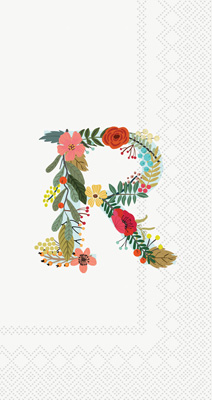 Mia Floral Monogram Guest Towel R