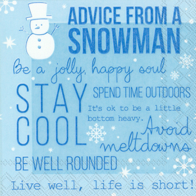 Advice from a Snowman Cocktail Napkin