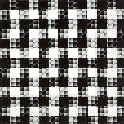 Buffalo Check Cocktail Napkin black