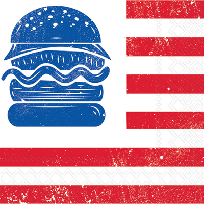 All American Hamburger Cocktail Napkin