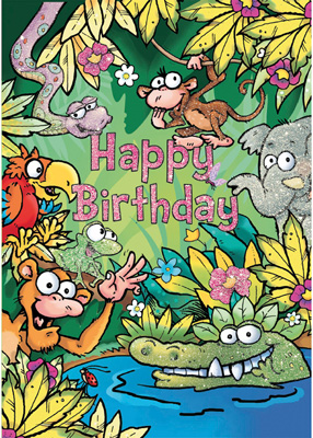 Cardooo Birthday Activity Card Jungle