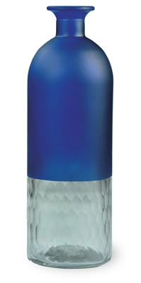 Malaga Frosted Bottle Tall Dark Blue