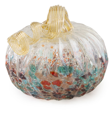 Small Mottled Glass Pumpkin