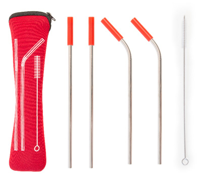 Red On the Go Straw Kit