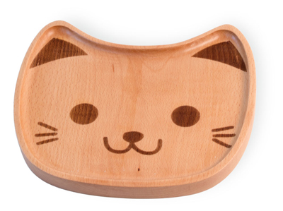 Bamboo Animals Cat Face Plate