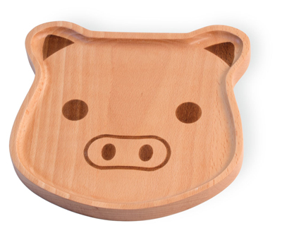 Bamboo Animals Pig Face Plate