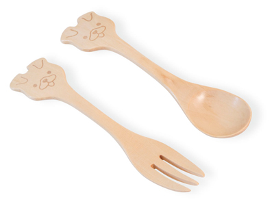 Bamboo Animals Dog Fork & Spoon