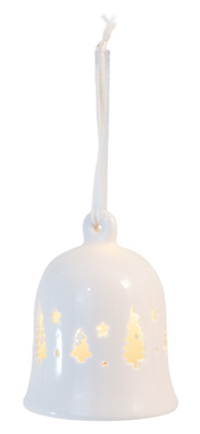 Alabaster Trees LED Bell Ornament