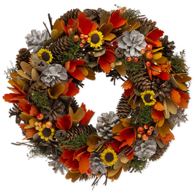 Autumn Pinecone & Sunflower Wreath